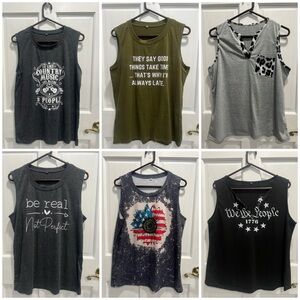 Lot Of 6 Summer Sleeveless Temu Tank Tops SIZE XLARGE WOMENS Pre Loved Excellent